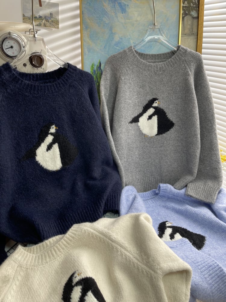 【tops】クルーネックニットセーター　M26613