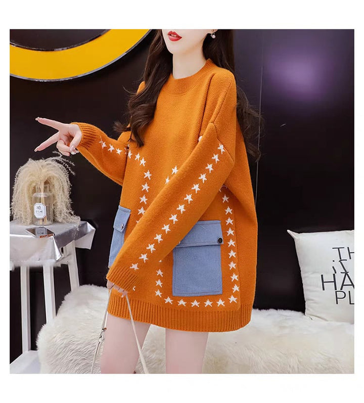 【tops】クルーネックニットセーター　M29196