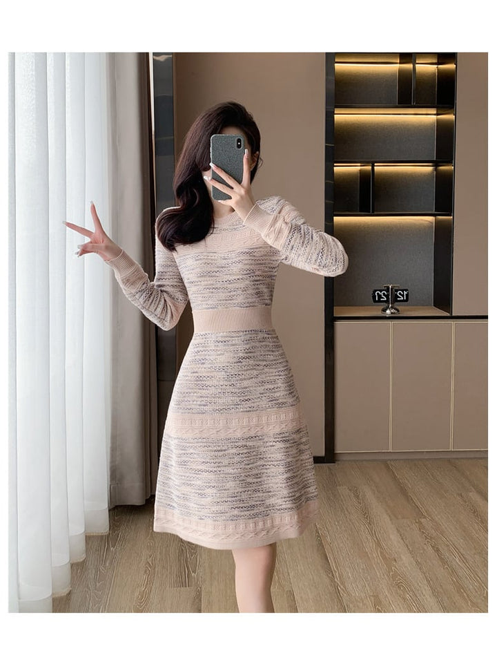 【dress】ハイウエストニットワンピース　M18256