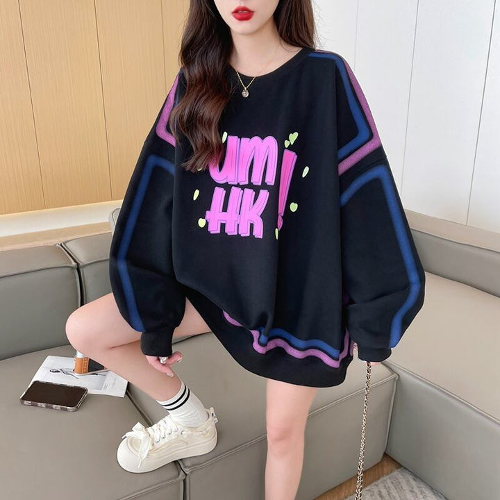 【tops】クルーネックプリントプルオーバー　M18639