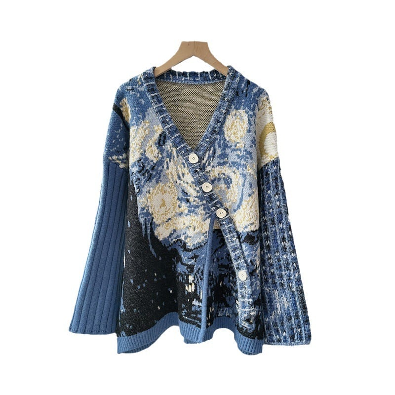 【outer】不規則 イレギュラーVネックニットカーデ　M17883