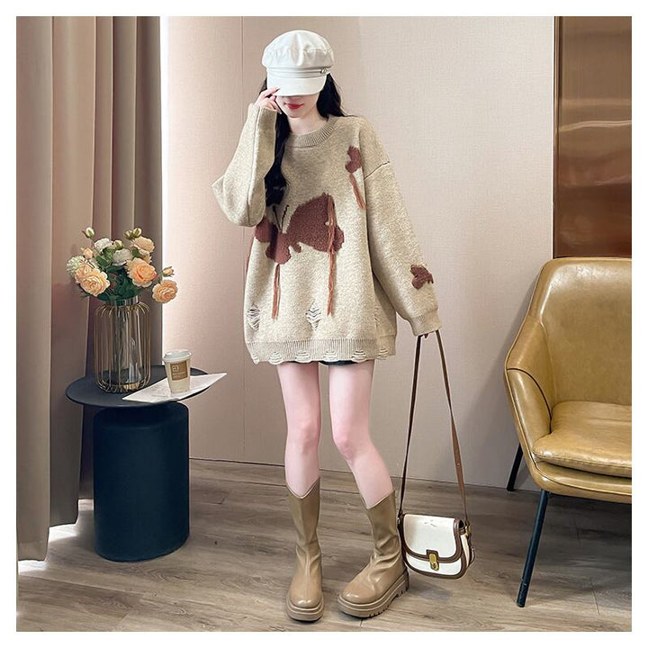 【tops】ジャカードニットセーター　M29170