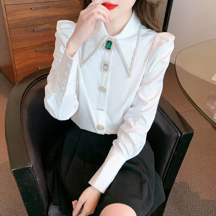 【tops】話題沸騰中 オシャレエレガントシャツトップス　M17336