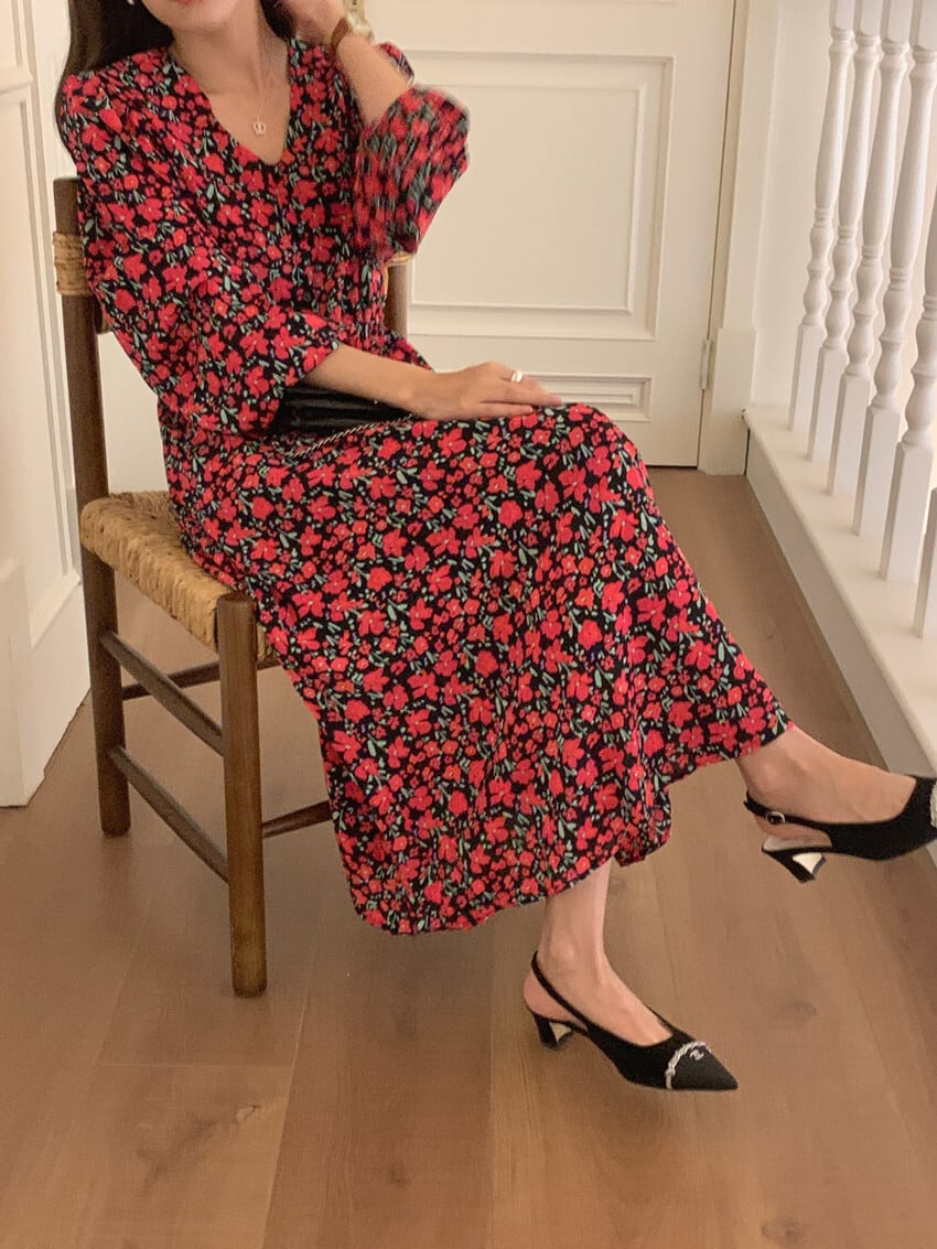 【dress】花柄ワンピース　M25685