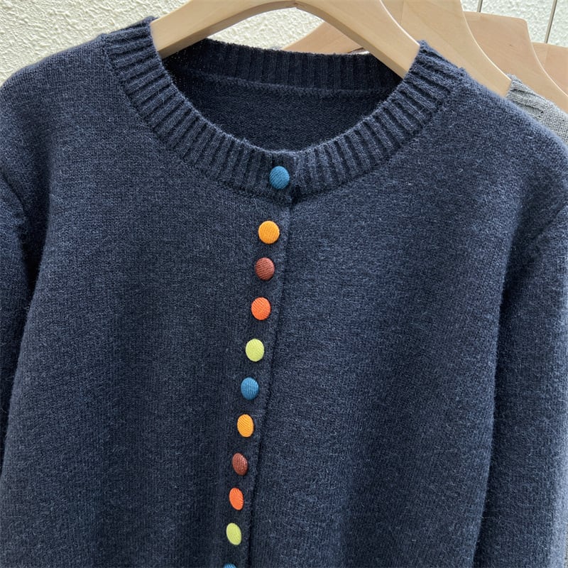 【outer】ボーダー柄デザインニットカーデ　M26814