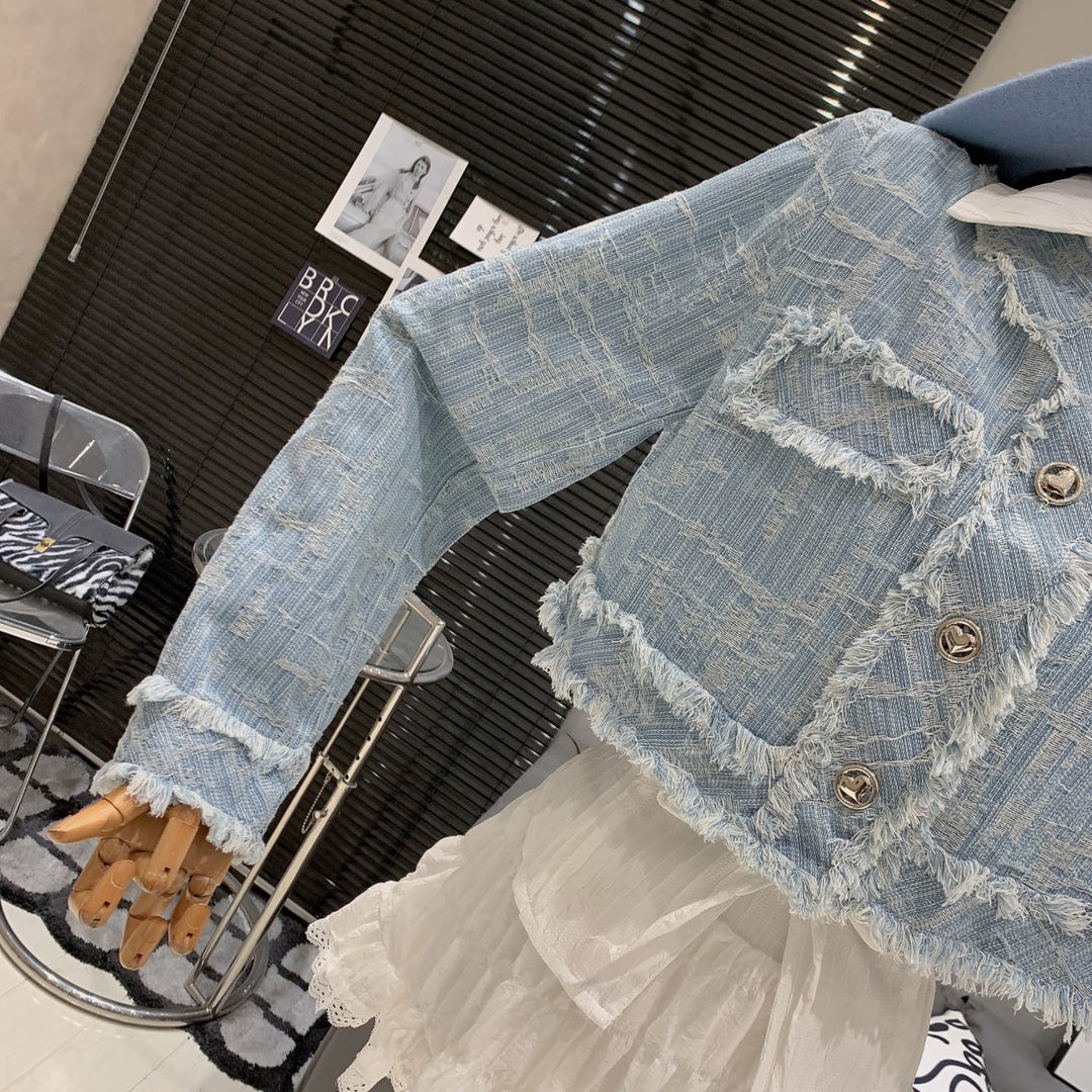 【set】シャツトップス+ショートジャケット+スカートセット　M26610