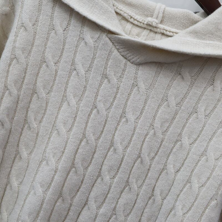 【tops】フード付きニットセーター　M27396