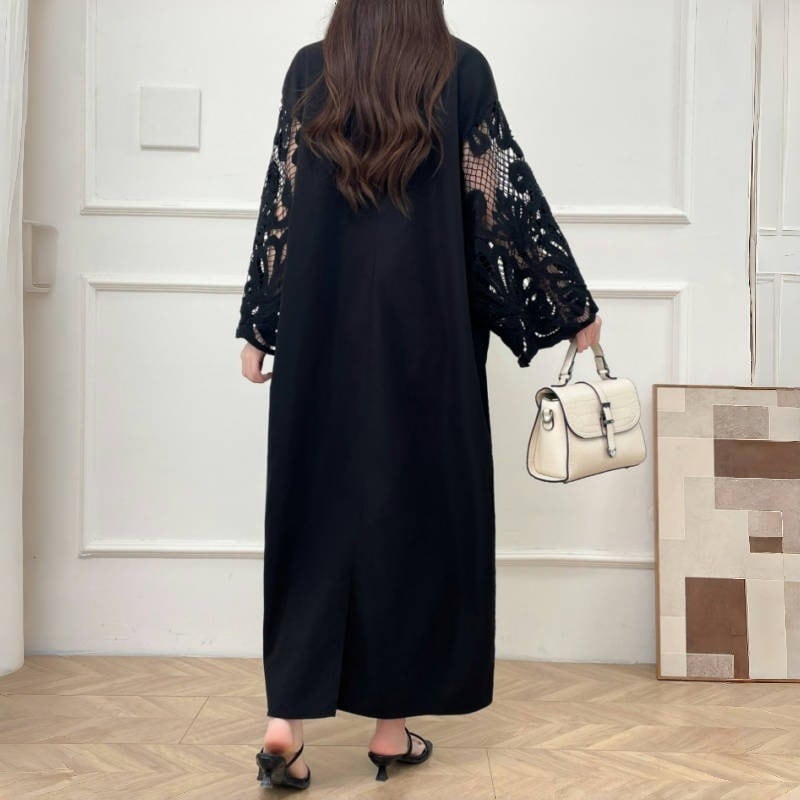 【dress】レース切り替えワンピース　M24076