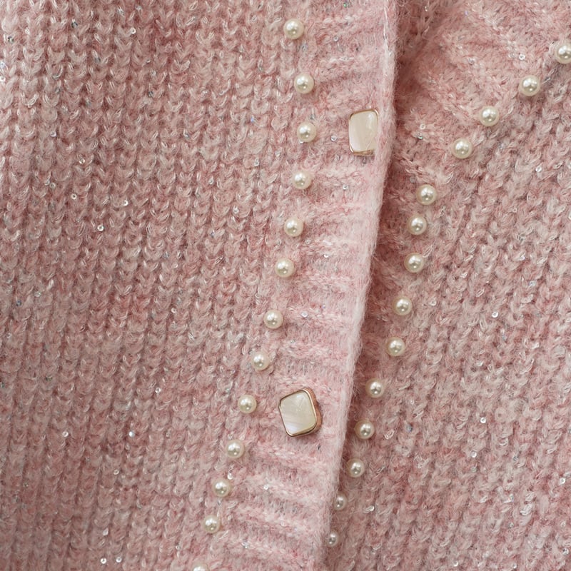 【outer】パールニットカーデ　M28552
