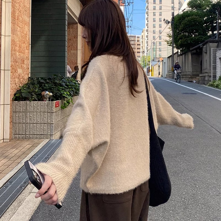 【tops】ハイネックニットトップス Q7393