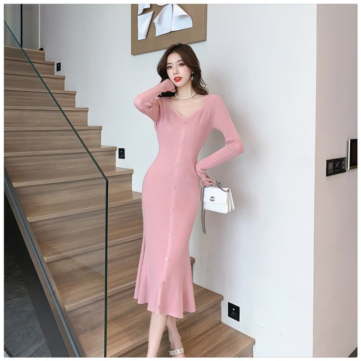 【dress】マーメイドニットワンピース　M28242