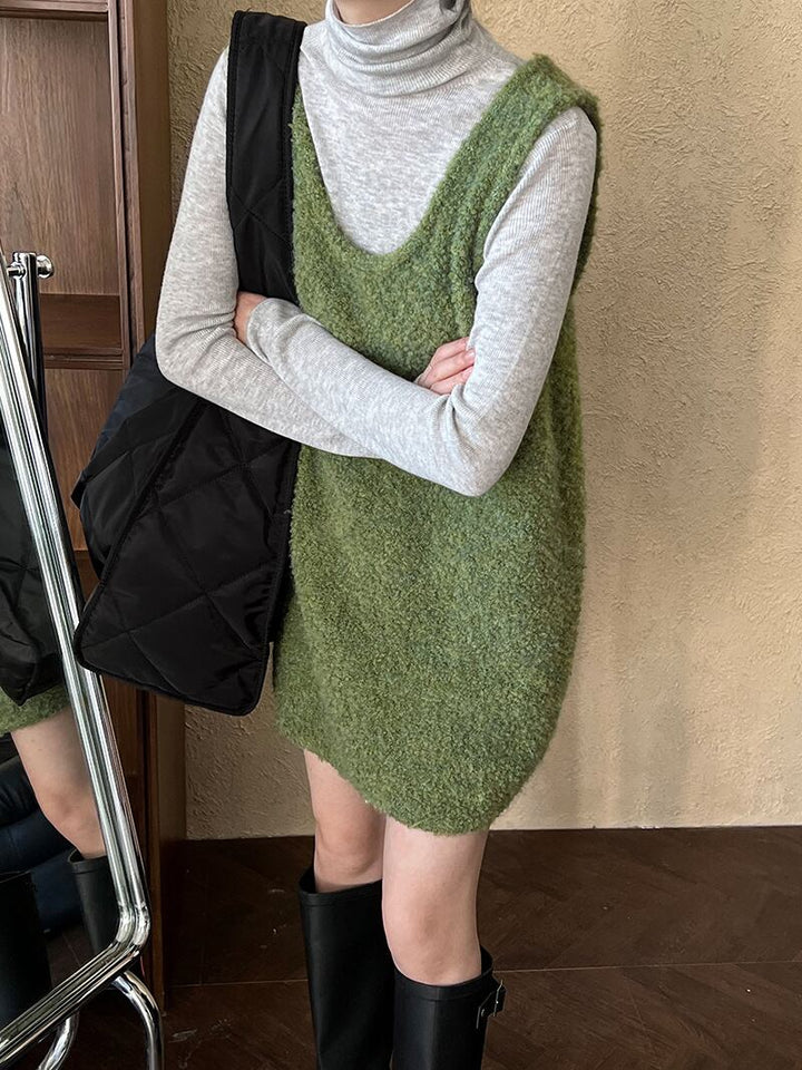 【dress】ノースリーブボアワンピース　N2888