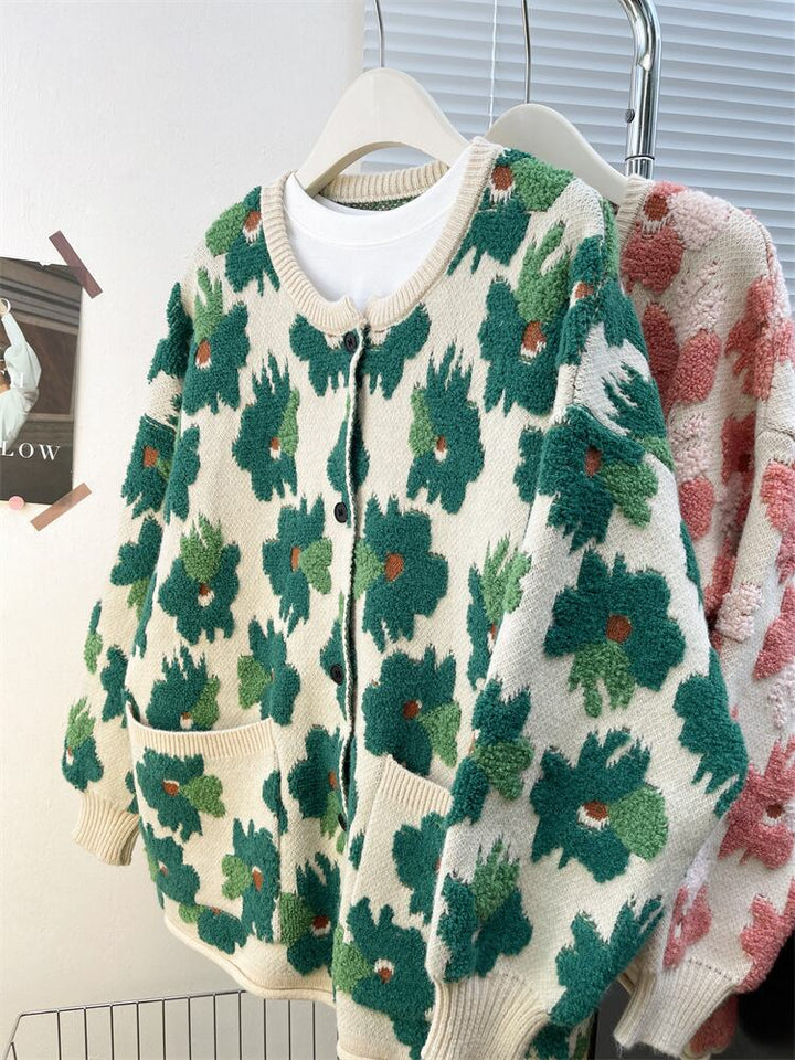 【outer】ジャカードニットカーデ　M28924