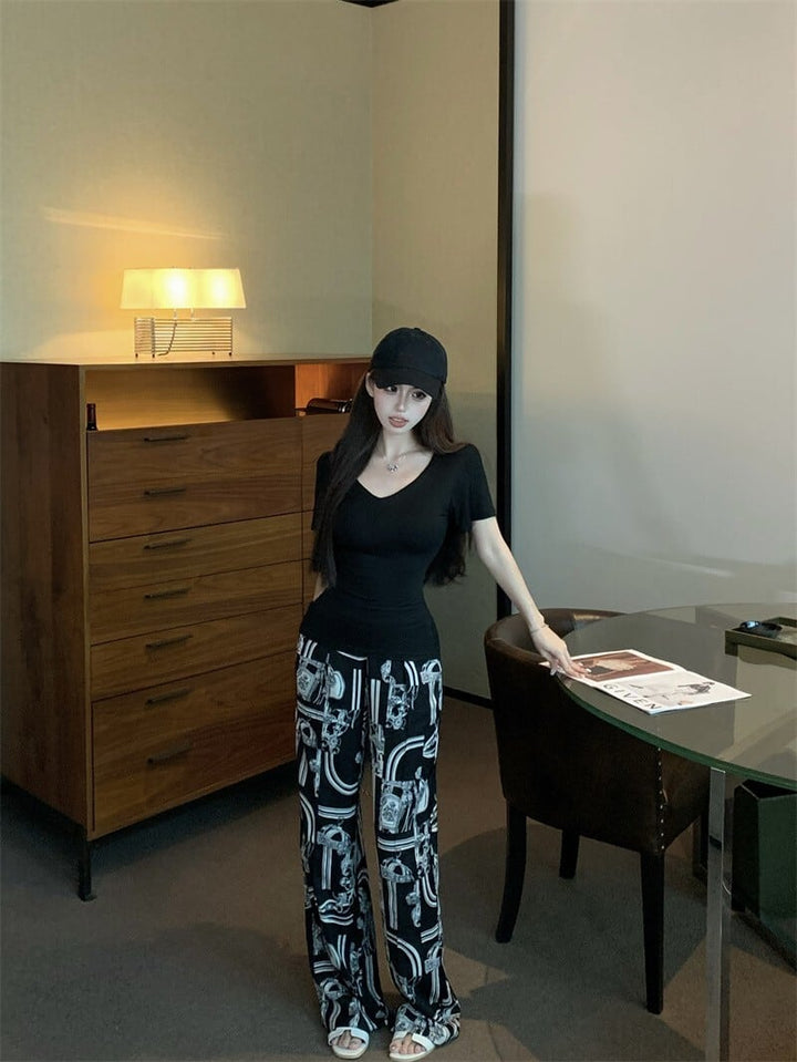 【set】Tシャツ×ワイドパンツセット　M23924