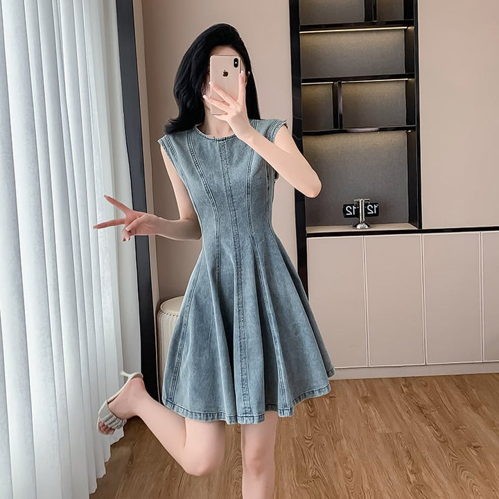【dress】ノースリーブデニムワンピース　M24565