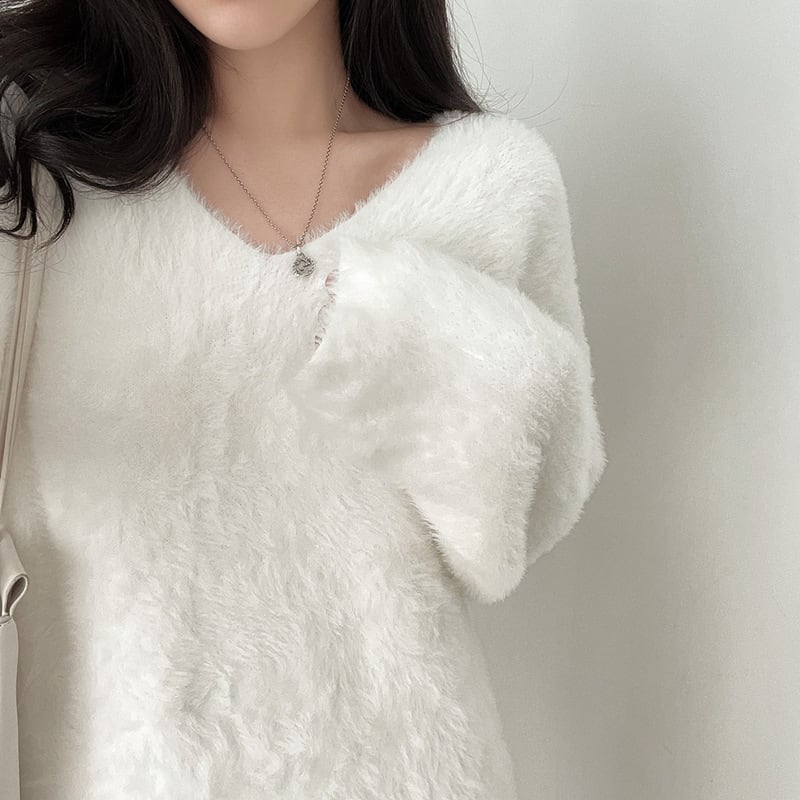 【tops】Vネックニットセーター　M26676
