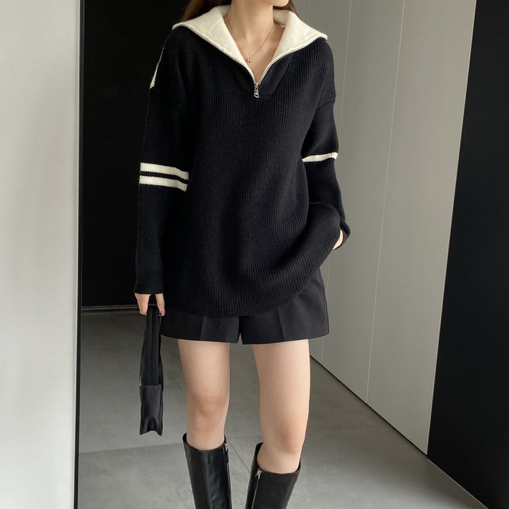 【tops】ファスナーニットセーター　M18735