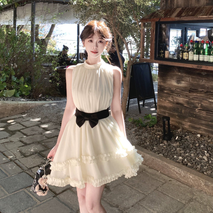 【dress】リボンベルト付きミニワンピース　N3580