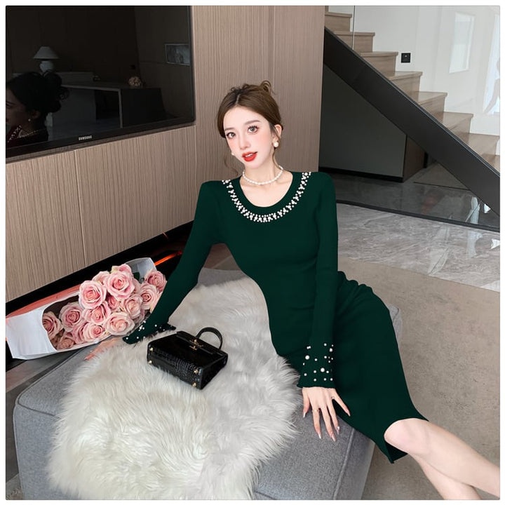 【dress】パールニットワンピース　M27070