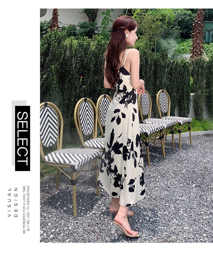 【dress】大人らしい Vネックエレガントキャミワンピース　M16752