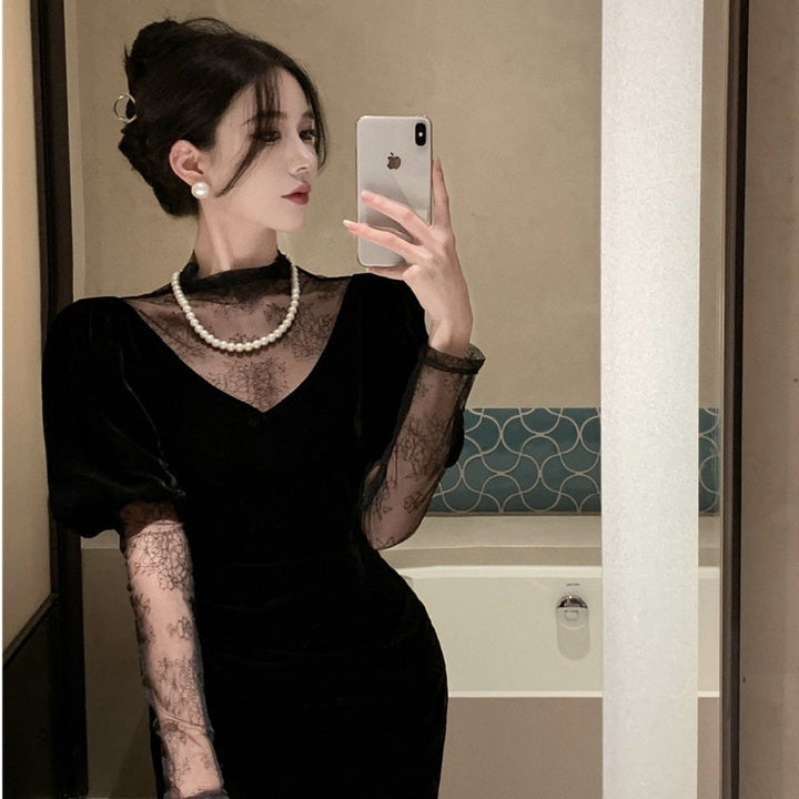 【dress】チュールドッキングワンピース　M26988
