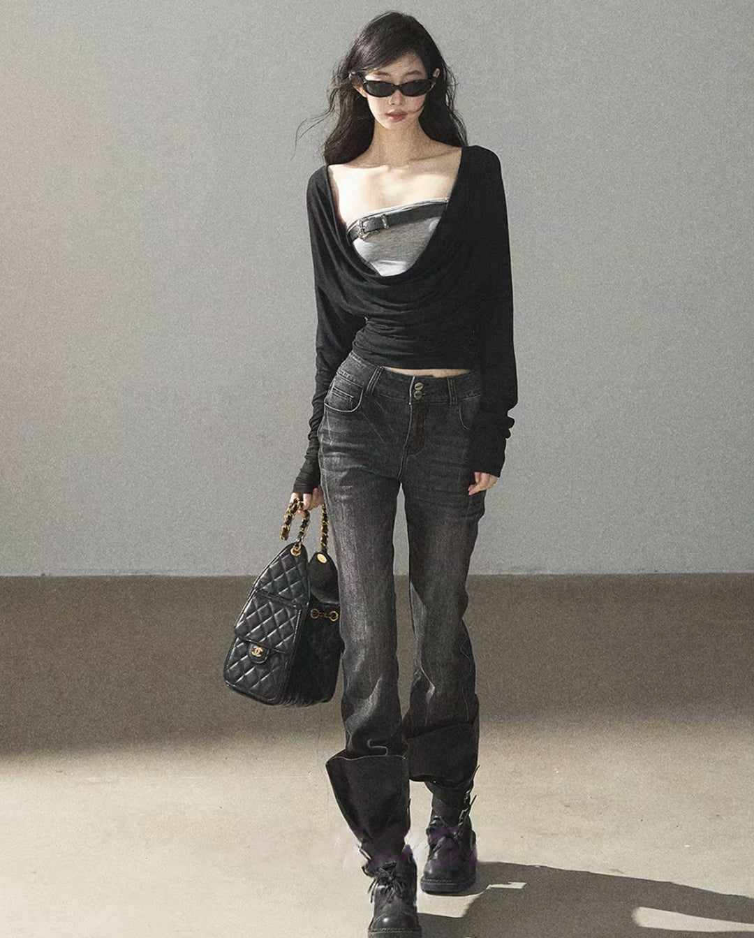 【tops】フェイクレイヤードトップス Q8965