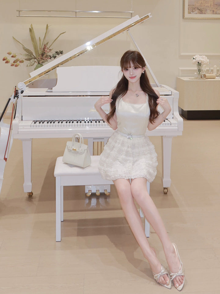 【dress】ノースリーブティアードワンピース Q8687