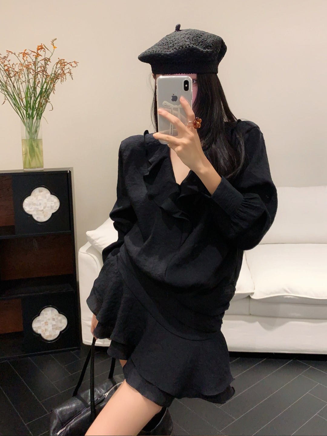 【dress】フリルカラーミニワンピース Q9014