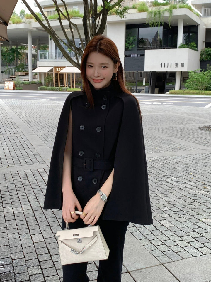 【outer】2色展開ケープコート Q8986