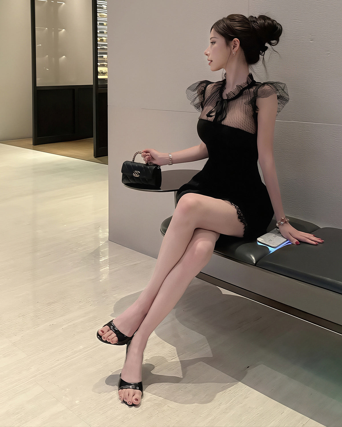 dress】レースドッキングミニワンピース Q8709 – NANASTYLE
