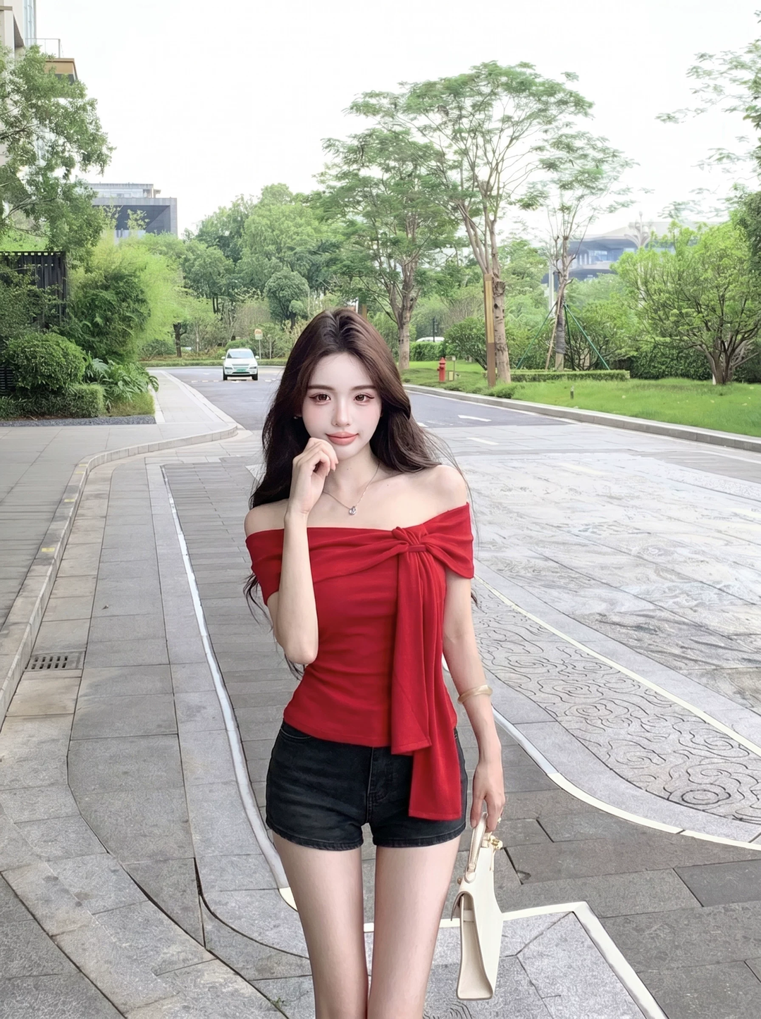【tops】オフショルダートップス Q8557