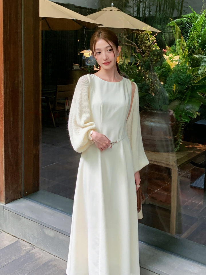 【dress】ベルト付きノースリーブロングワンピース Q8981