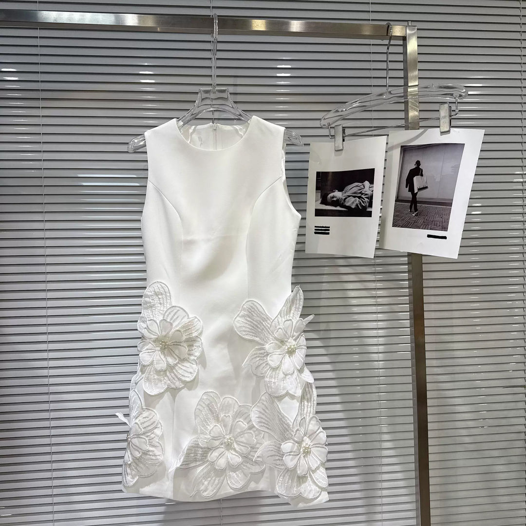 【dress】立体フラワーベストワンピース Q8695