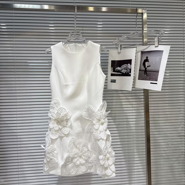 【dress】立体フラワーベストワンピース Q8695