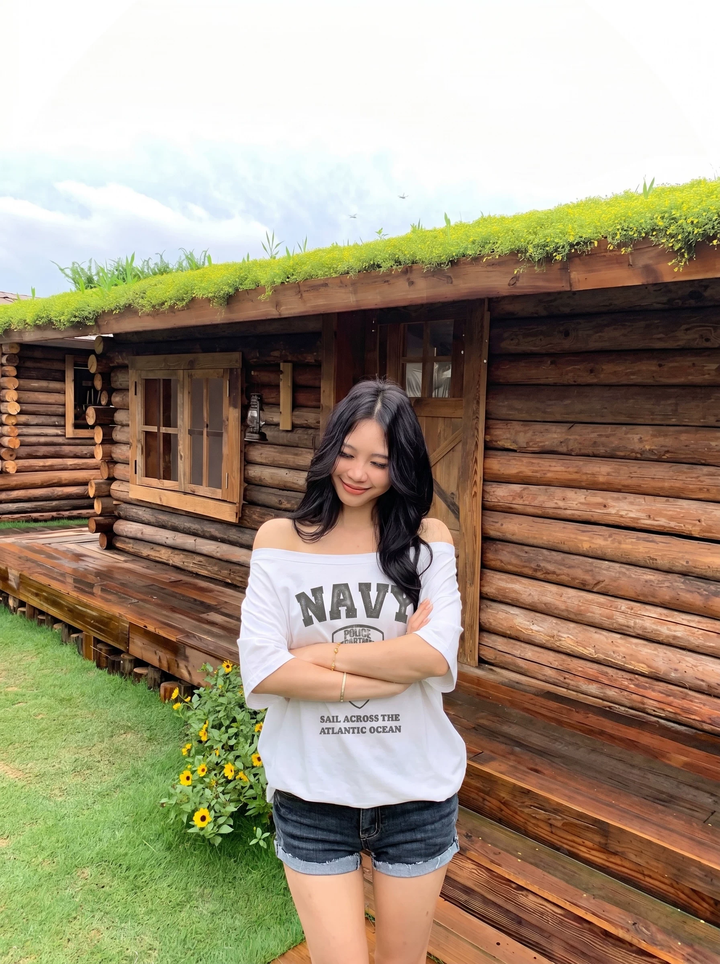 【tops】2色展開オフショルダーTシャツ Q8564