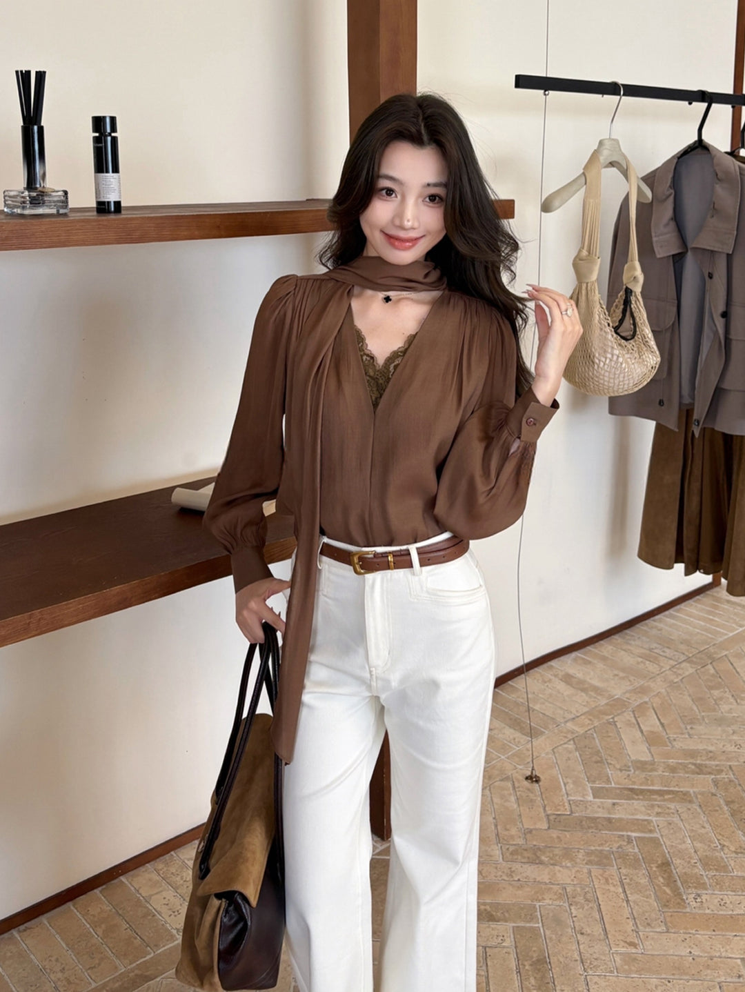 【tops】レースドッキングトップス Q8970