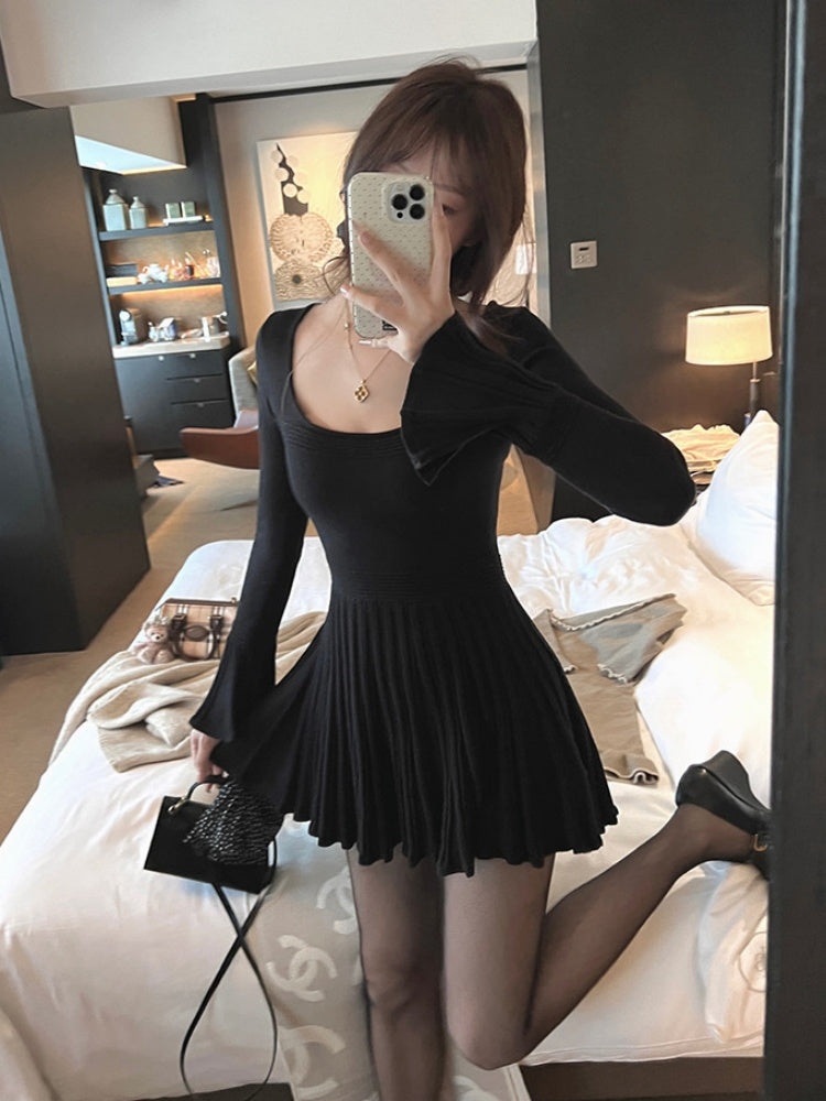 【dress】Aラインニットワンピース Q9323