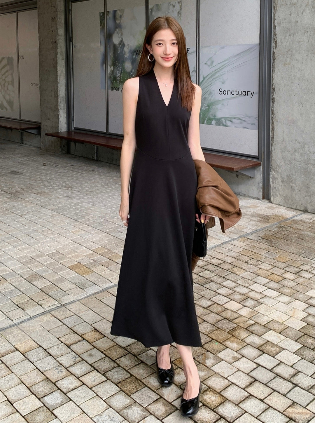 【dress】ノースリーブロングワンピース Q8931