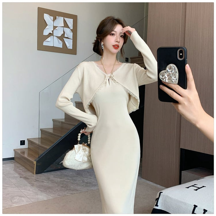 【dress】人気上昇中 chicエレガントセットアップ着瘦せ　M17250