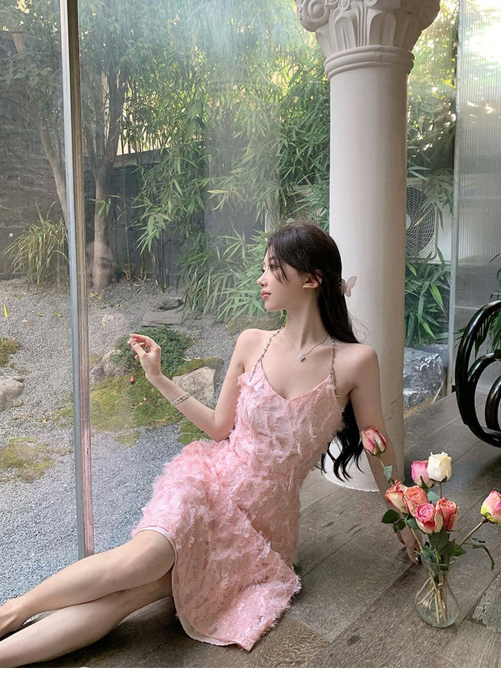 【dress】細身効果抜群♪スウィートキャミワンピース　M16927