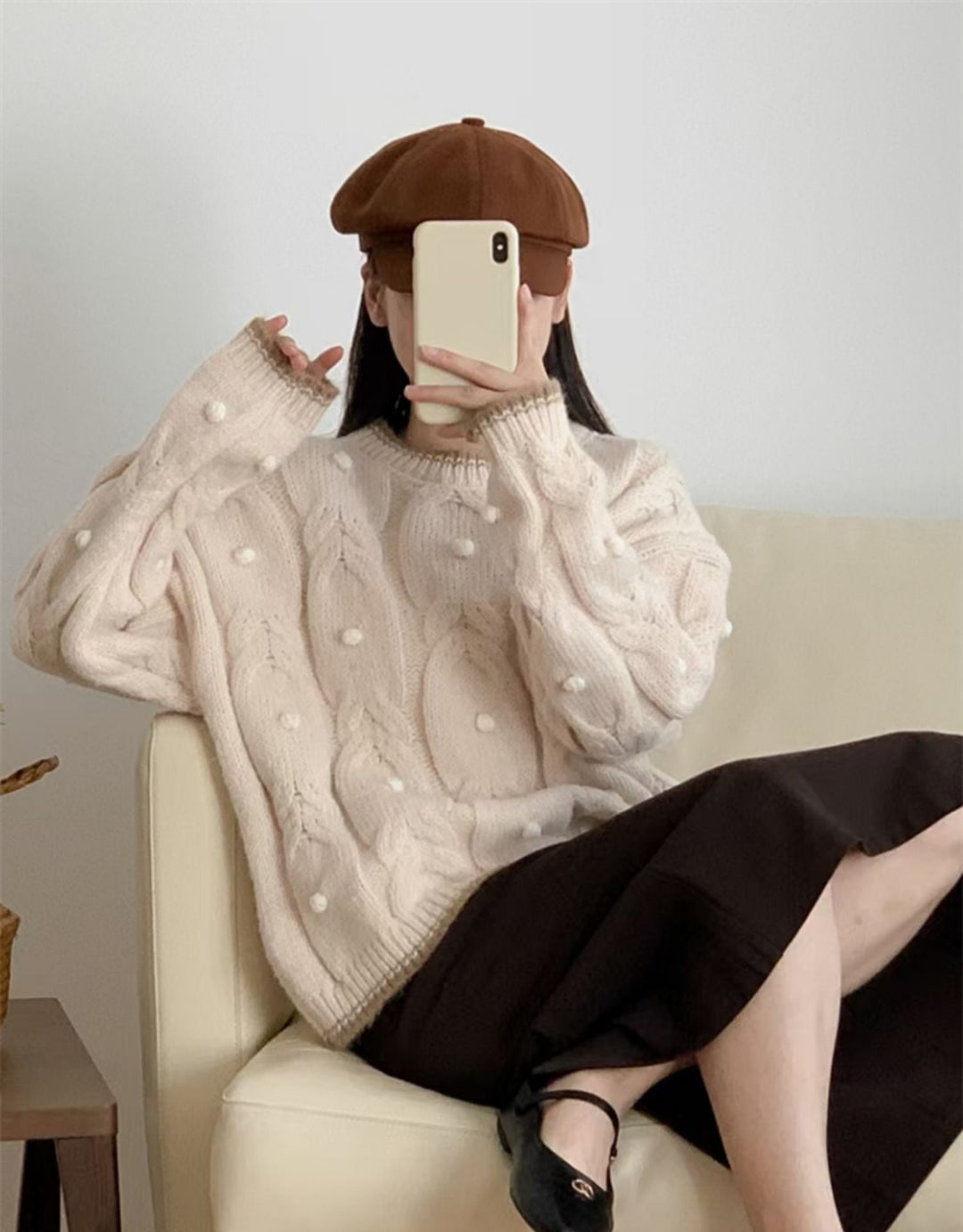 【tops】クルーネックニットセーター　M17982