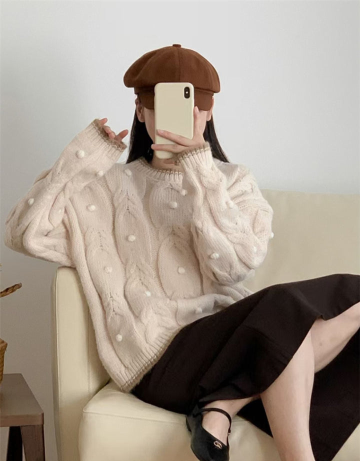 【tops】クルーネックニットセーター　M17982