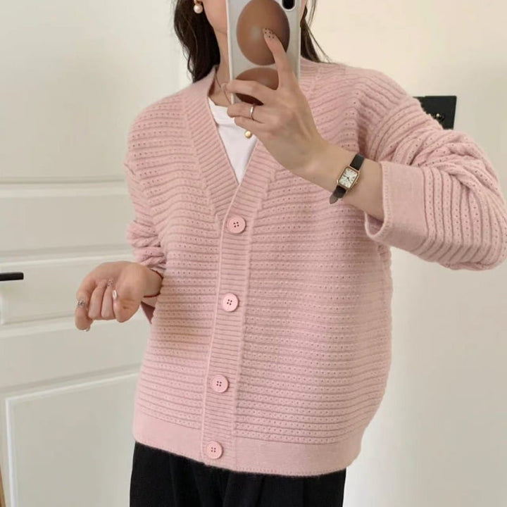 【outer】Vネックニットカーデ　M25863