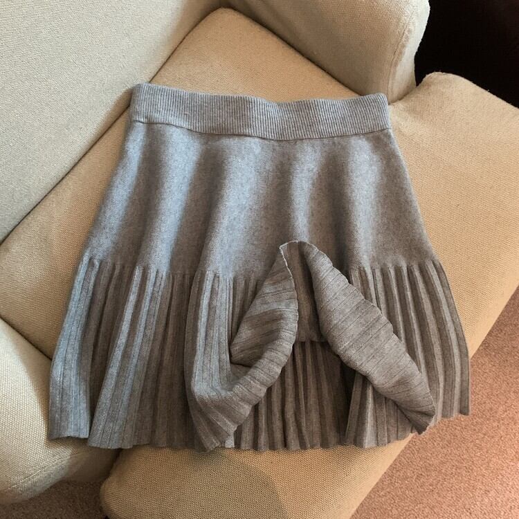 【bottoms】プリーツニットスカート　M26614