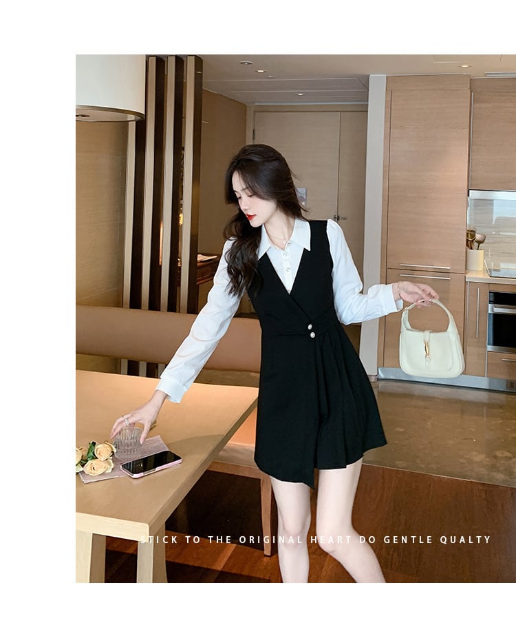 【dress】大人らしい ファッション切り替えワンピース　M17262