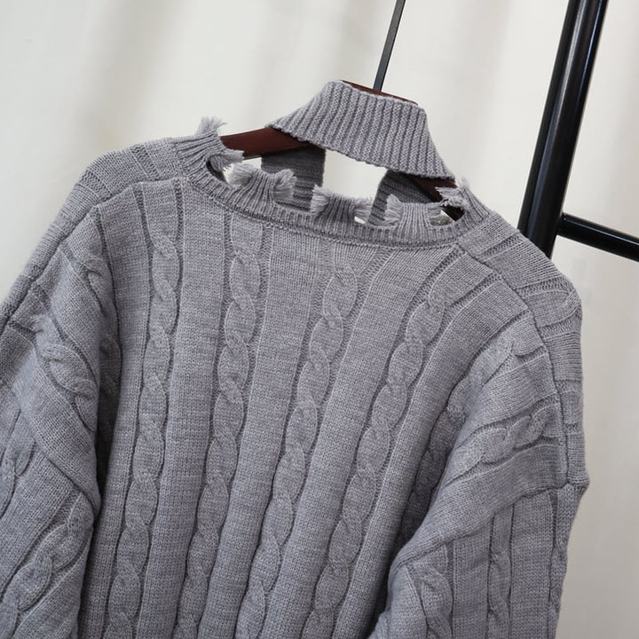 【tops】不規則 イレギュラーニットセーター　M28597