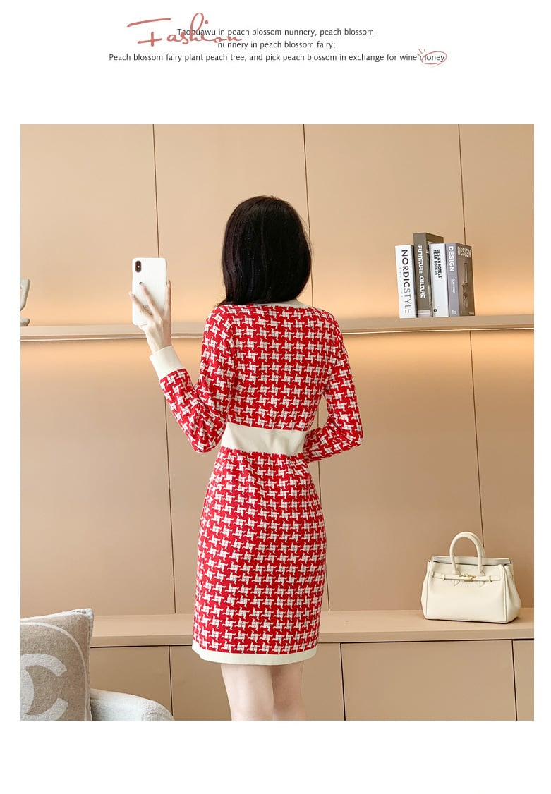 【dress】トレンドファッションニットワンピース　N2033
