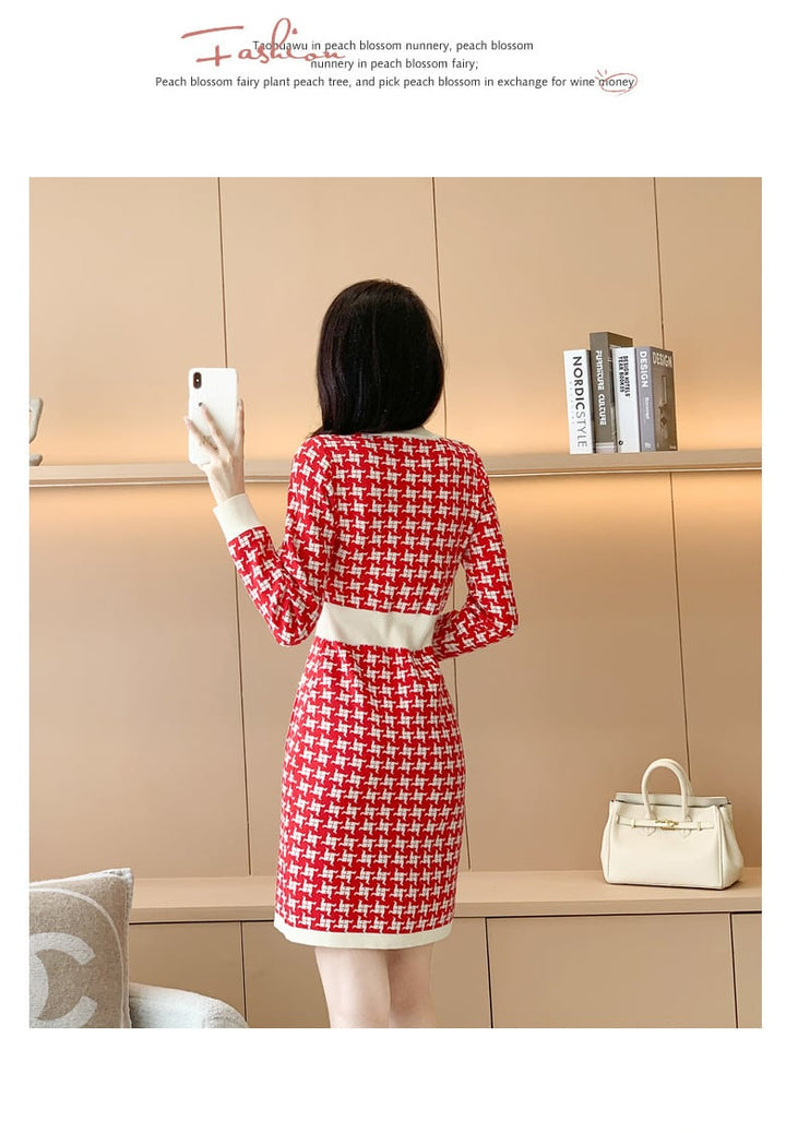 【dress】トレンドファッションニットワンピース　N2033