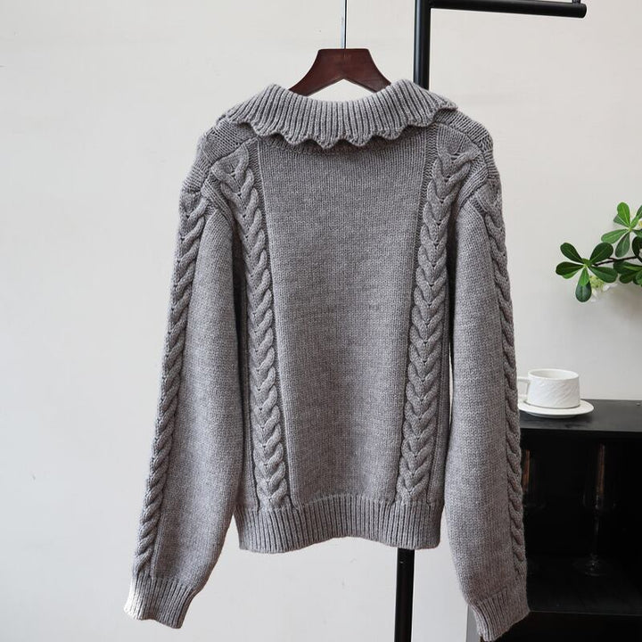 【tops】4色展開ニットトップス Q7086