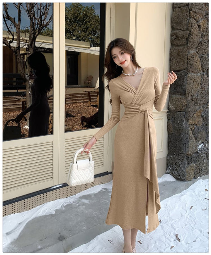 【dress】Vネックワンピース　M29498